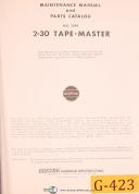 Gorton-Gorton 2-30 No. 3394, Tape Master, Vertical Mill Maintenance & Pars Manual-2-30-3394-01